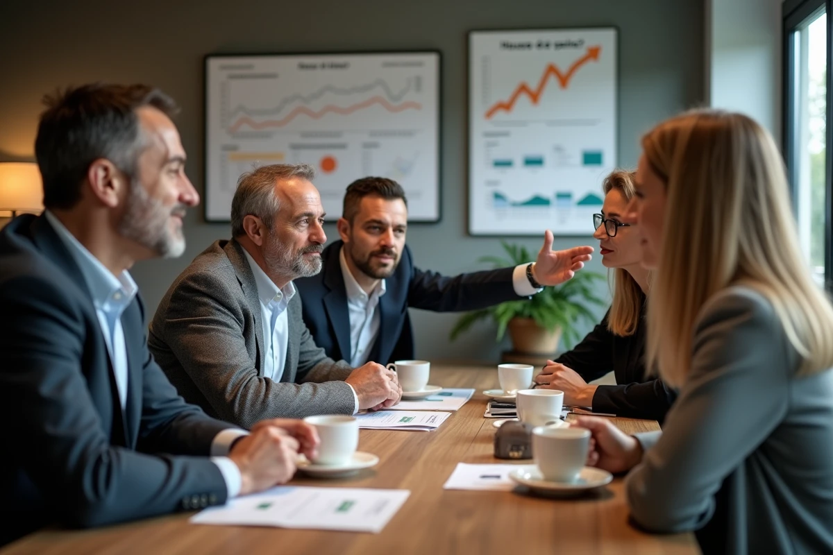 Collegues discutant autour d