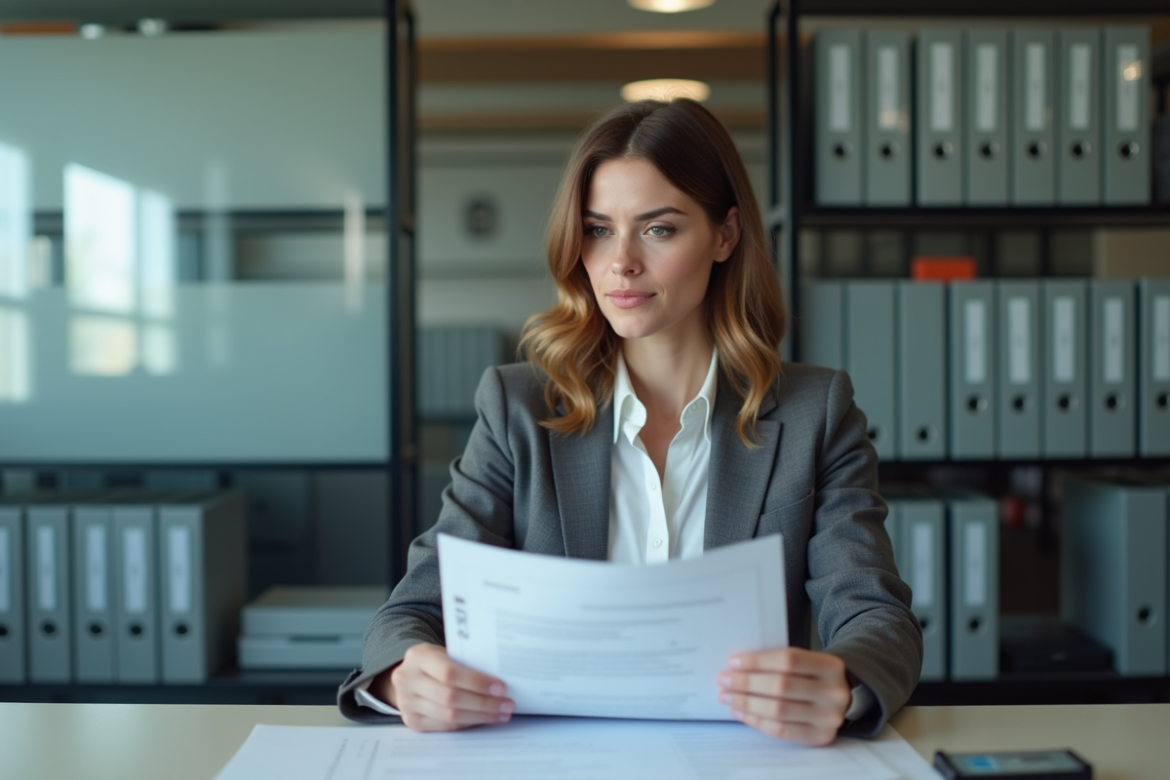 Femme d'affaires en réunion d'assurance professionnelle