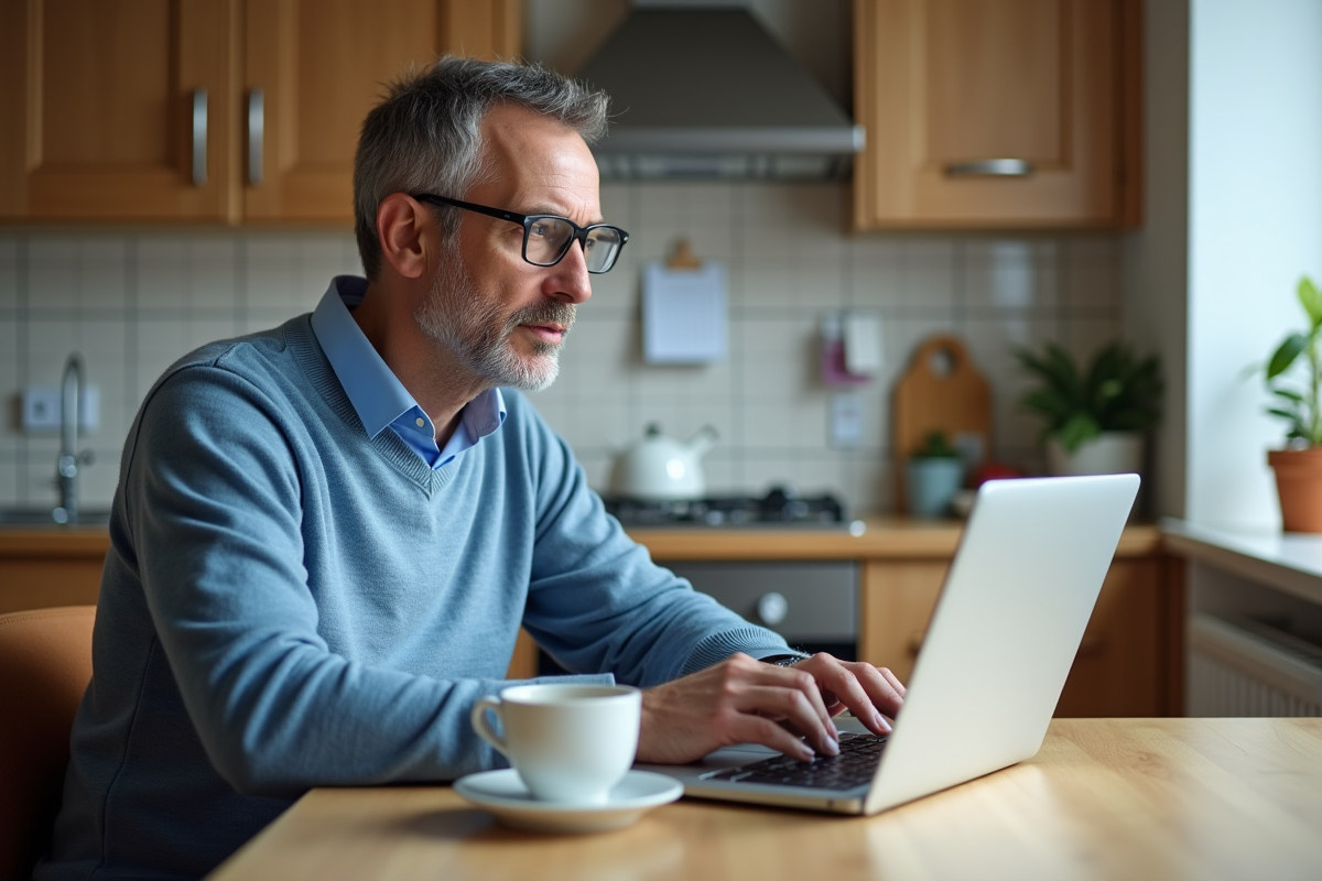 Homme remplissant un formulaire d