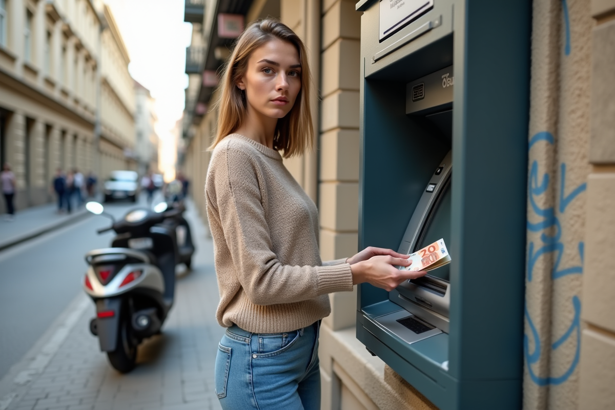 Jeune femme française retirant de l